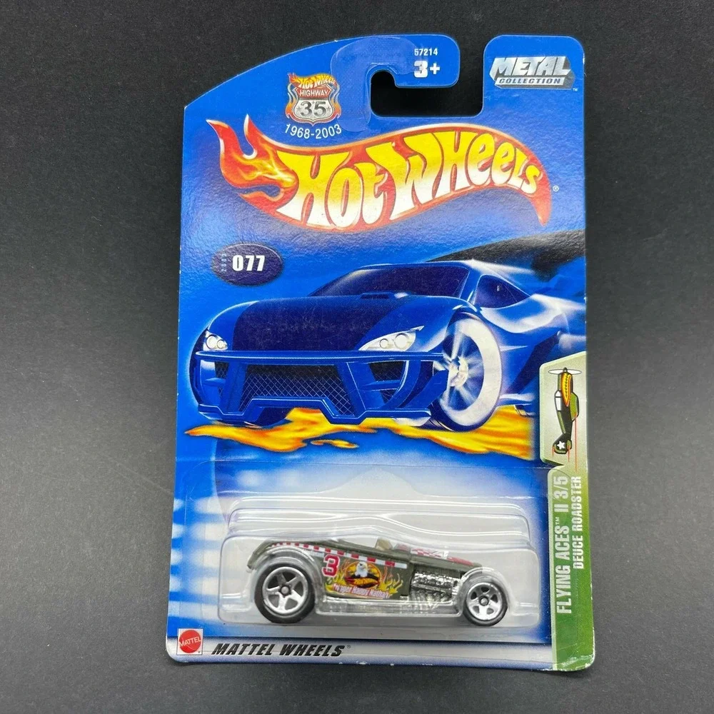 Hot Wheels Ford Deuce Roadster Hot Rod Car Green Diecast 1/64 Flying Aces II 077